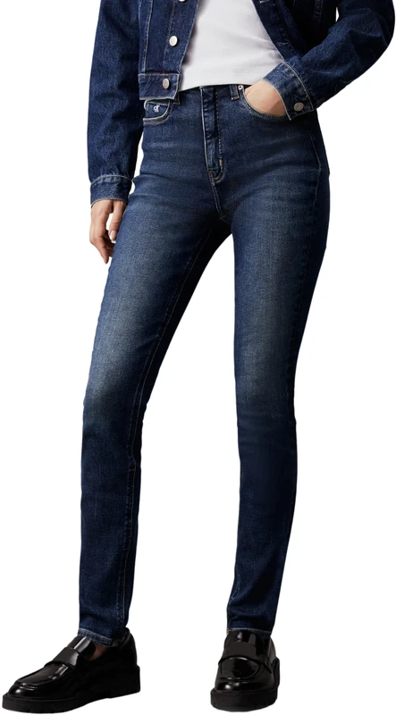 Calvin Klein Jeans Women's High Rise Skinny Fit Jeans, Blue (Denim Dark), 25W/30L
