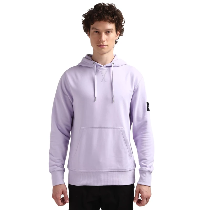 Calvin Klein Jeans Men's Badge Hoodie, Purple (Pastel Lilac), S
