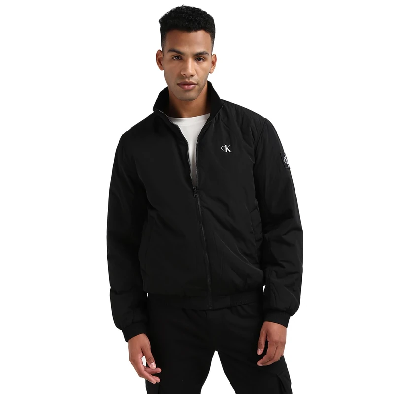Calvin Klein Jeans Men's Warm Padded Harrington Jacket, Black (Ck Black), 3XL