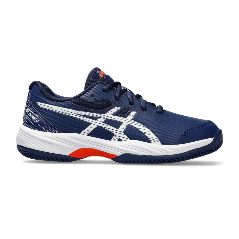 ASICS Gel-Game 9 GS Clay/OC Sneaker, Blue Expanse/White, 2.5 UK