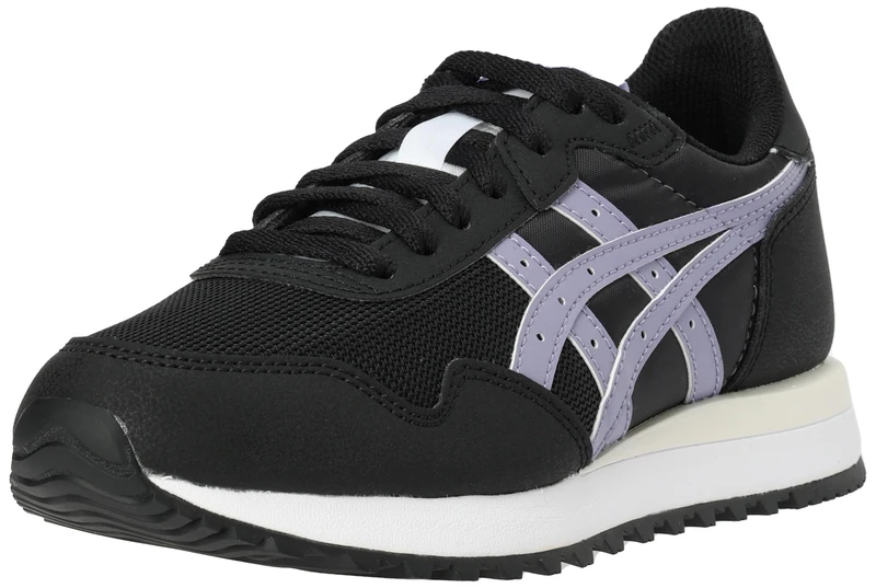 ASICS Women's Tiger Runner II Sneaker, Black/ASH Rock, 3.5 UK