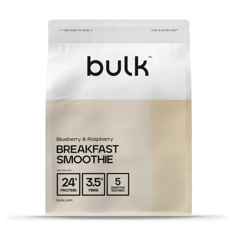 Bulk Breakfast Smoothie, High Protein, Real Fruit Pieces, Blueberry & Raspberry, 2.5 kg, Packaging May Vary