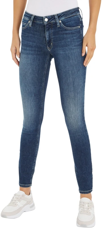 Calvin Klein Jeans Women's Mid Rise Skinny Fit Jeans, Blue (Denim Dark), 24W/30L