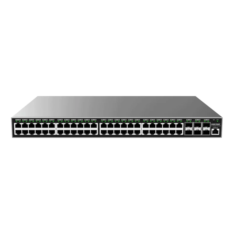 GRANDSTREAM GWN7806P Manageable Layer Switch (Layer) 2+ Rackable. Ports: 48x GbE RJ45 PoE 802.3 AF/at, 30W per Port, 360W Total Power, 6X SFP+, Brand Internal PSU - Image 1