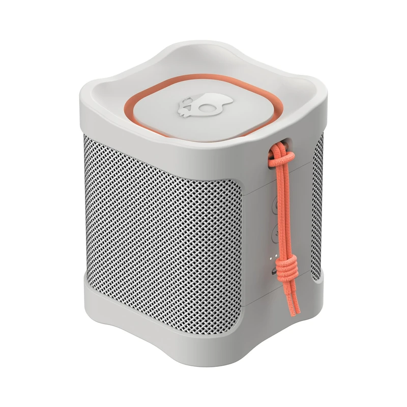 Skullcandy Terrain Mini Wireless Bluetooth Portable Speaker, IPX7 Waterproof, 14 Hour Battery, True Wireless Stereo with Built-In Carry Strap for Travel and Outdoor Use - Bone/Orange