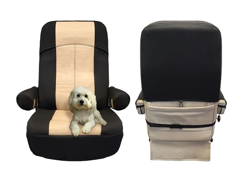 RV Designer C893, Motorhome Seat Cover, GripFit+, Fits Most Seats, Single Pack, Black