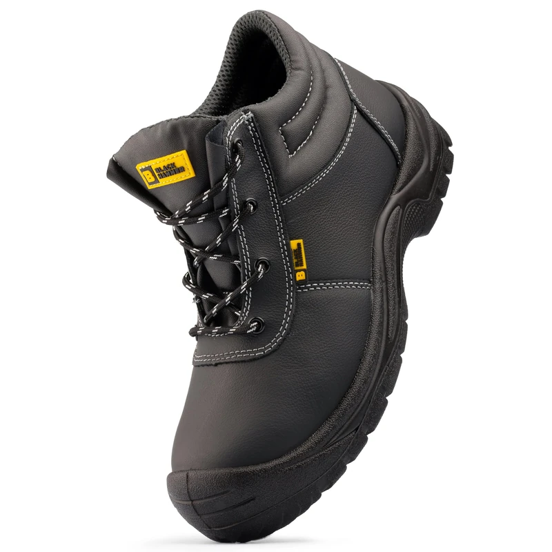 Black Hammer Men's Safety Boots Steel Toe Cap Midsole Protection Full Grain Leather Memory Foam Insoles Water-Resistant Outdoor Work Shoes Perfect for Warehouse Professionals S3 SR William (8 UK) - Image 1