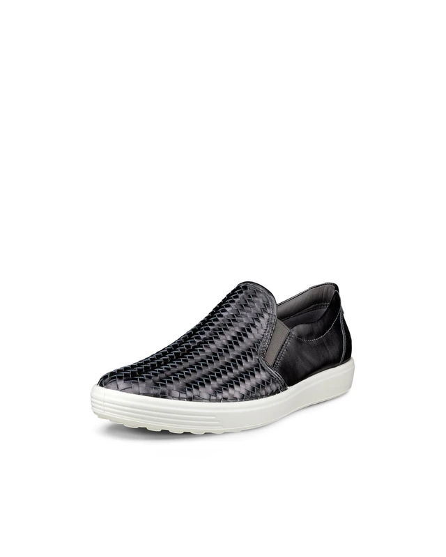 ECCO Women's Soft 7 Woven Slip On 2.0 Sneaker, Silver Heavy, 6.5/7. 5 UK