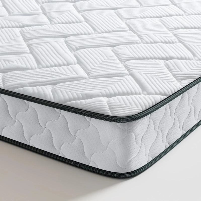 Maxzzz 4FT Double Mattress, Deep Spring Value Mattress, Soft/Medium Firm Double Sprung Mattress, White (4ft6 x 6ft3, 135cm x 190cm)