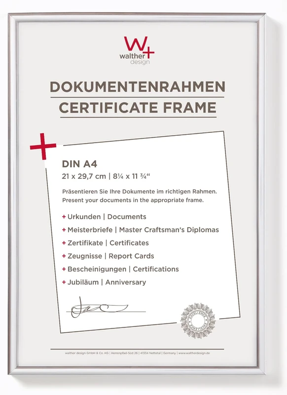 walther design New Lifestyle KV130S16 Plastic Picture Frame, Pack of 16, 21 x 29.7 cm, Silver