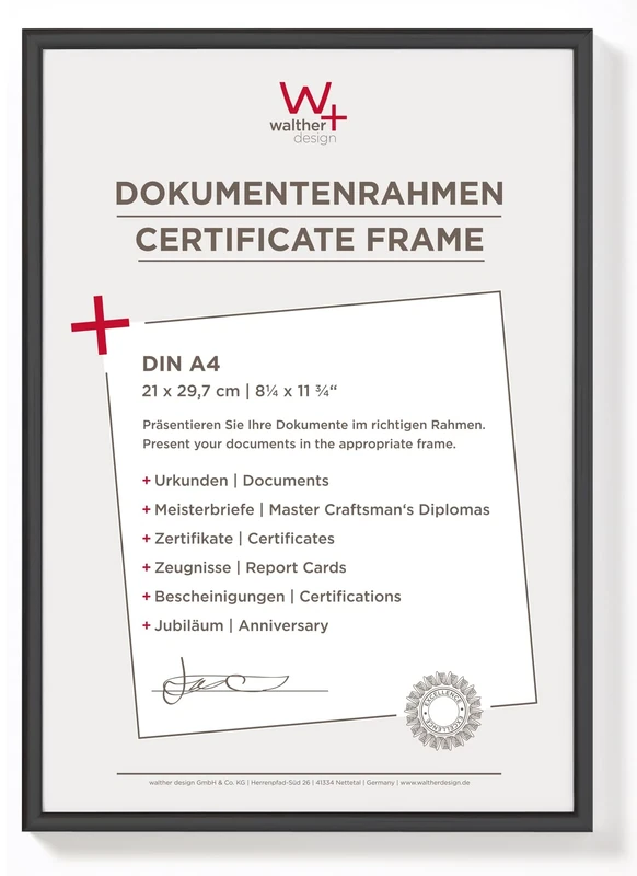 walther design New Lifestyle KV130B16 Plastic Picture Frame, Pack of 16, 21 x 29.7 cm, Black