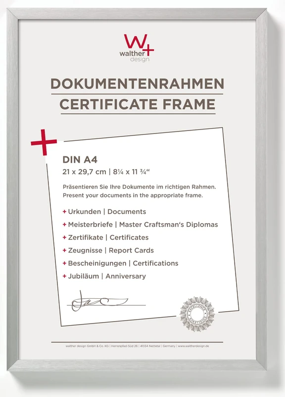 walther design Chair AJ130S12 Aluminium Picture Frame, Pack of 12, 21 x 29.7 cm, Silver