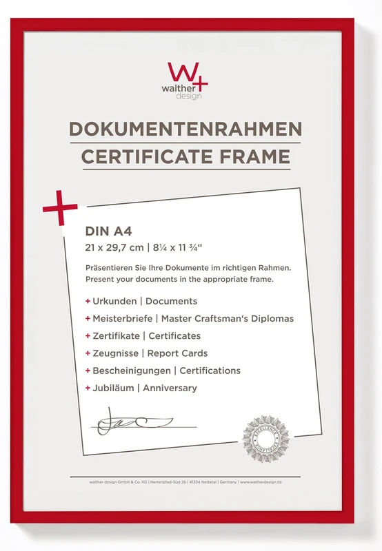 walther design Red Photo Frame 21 x 29.7 cm