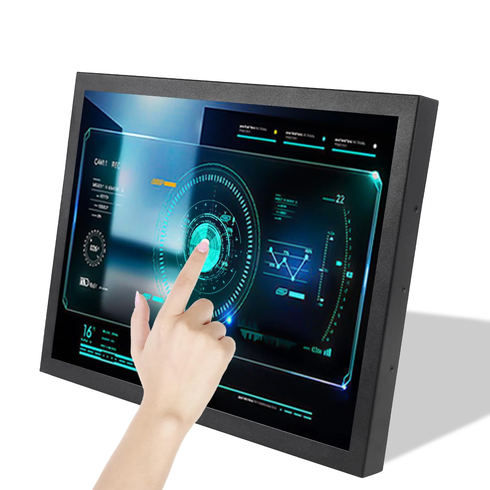 VSDISPLAY Industrial Touch Monitor,19 inch 1280x1024 1000nit TFT Resistive Touch Sensor LCD Screen, VGA DVI Video Input,Metal shell with Brackets