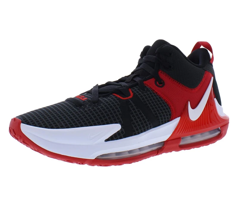 Nike Men's Lebron Witness VII Sneaker, Black/White/University Red, 10.5 UK