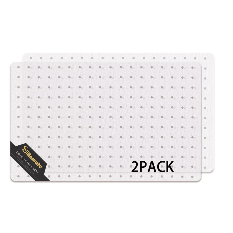Sillamate Plastic Office Chair Mat for Carpeted Floors, Heavy Duty Floor Mat,Eco-Friendly Series Studded Carpet Desk Chair Mats-36'' x 48'' (30 inches X 48 inches X 2 PCS- NO Lip)