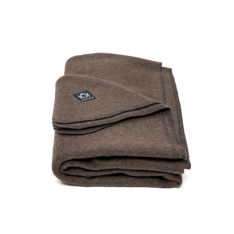 Arcturus Military Wool Blanket - 4.5 lbs, Warm, Thick, Washable, Large 64" x 88" - Great for Camping, Outdoors, Sporting Events, and Survival Kits (Chocolate Brown)