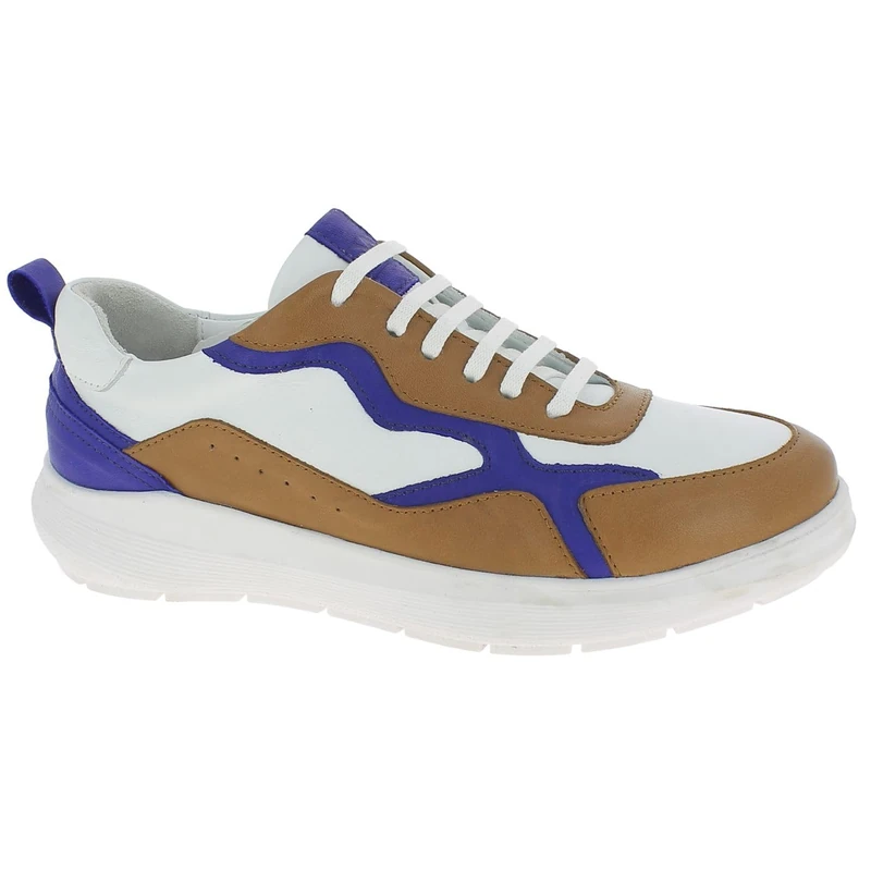 Andrea Conti Women's Trainers Sneaker, White Cobalt Brandy, 7.5 UK