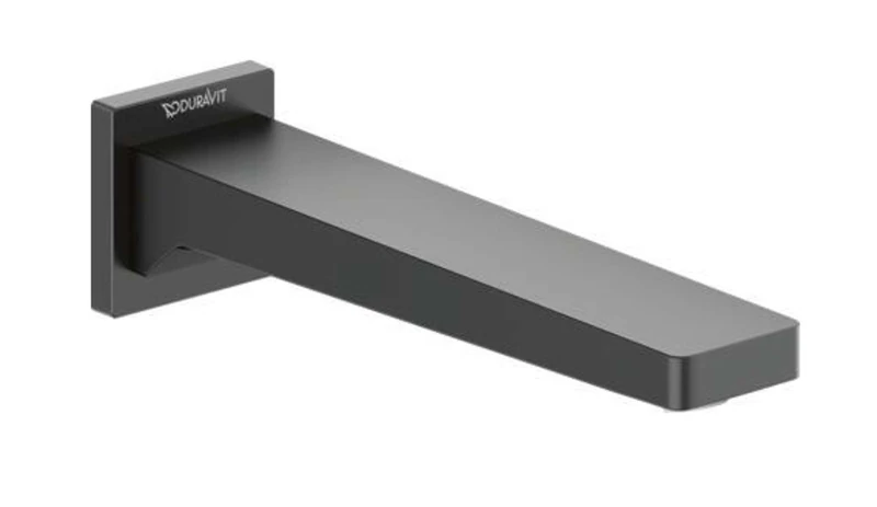 Duravit Manhattan Bath Spout with Square Wall Cover, Inlet Bathtub, Matt Black - Image 1