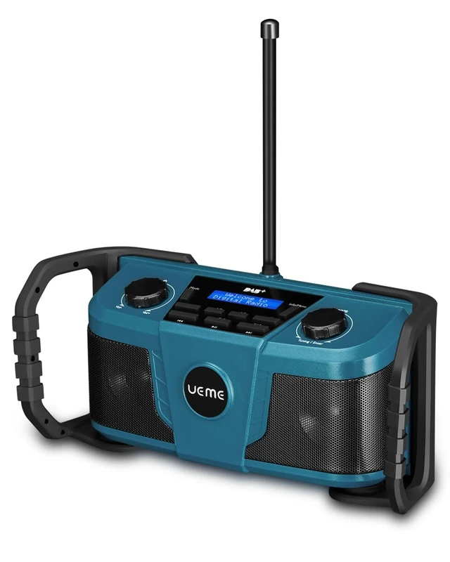 UEME 5W DAB/DAB+ FM Cordless Site Radio, Bluetooth, AUX, USB Rechargeable, Blue
