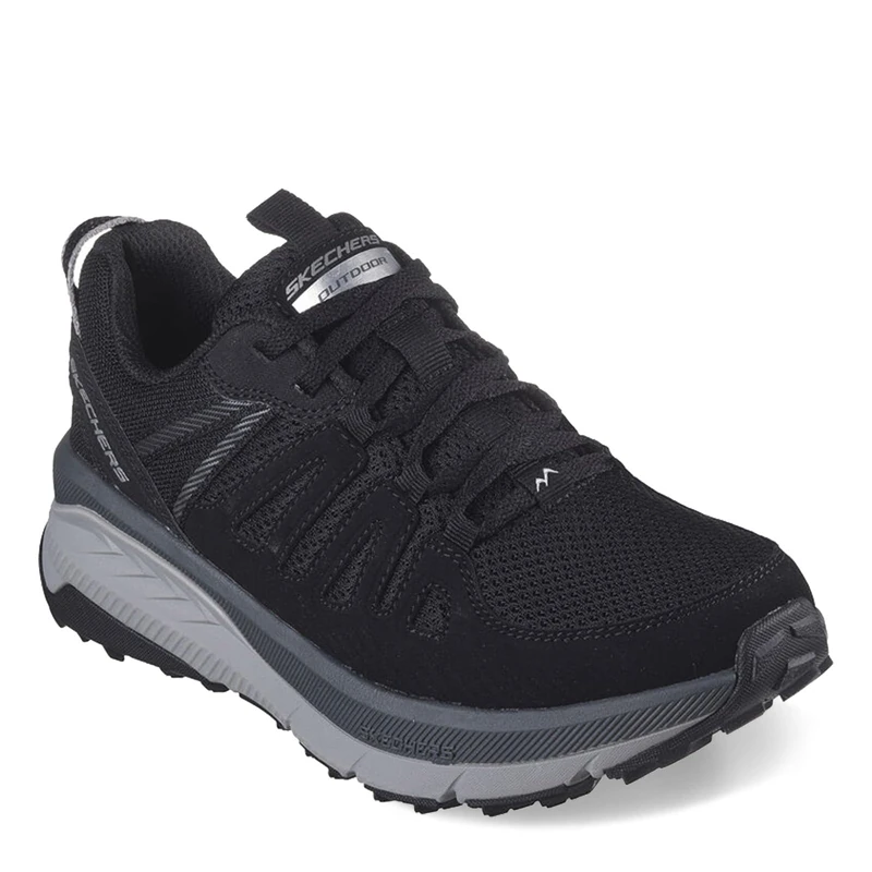 Skechers Women's Switch Back Cascades Trekking Low Cut Shoes, Black Synthetic/Textile/Charcoal Trim, 3.5 UK