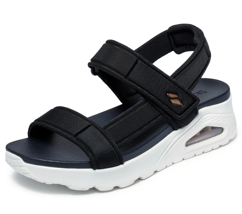 Skechers Women's Uno Sandal Summer Stand2 Sandals, Black Nylon Trim, 2 UK