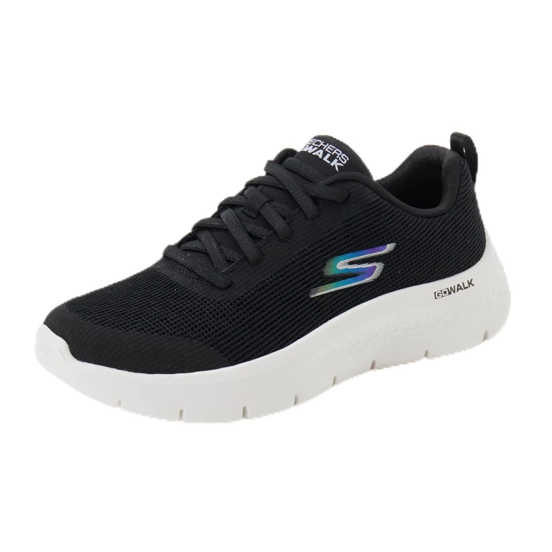 Skechers Women's Go Walk Flex Viva Sneaker, Black Textile/White Trim, 8 UK