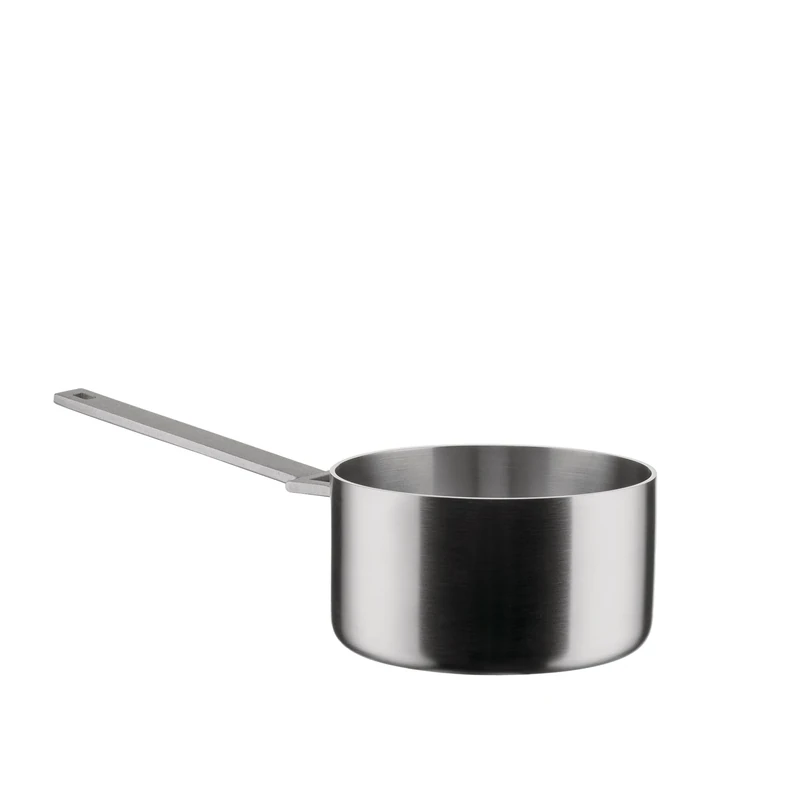 Alessi Convivio DC105/16 - Design Saucepan in Multiply, Suitable for Induction, Handle in 18/10 Stainless Steel with PVD Coating and Magnetic Steel Bottom, Mat