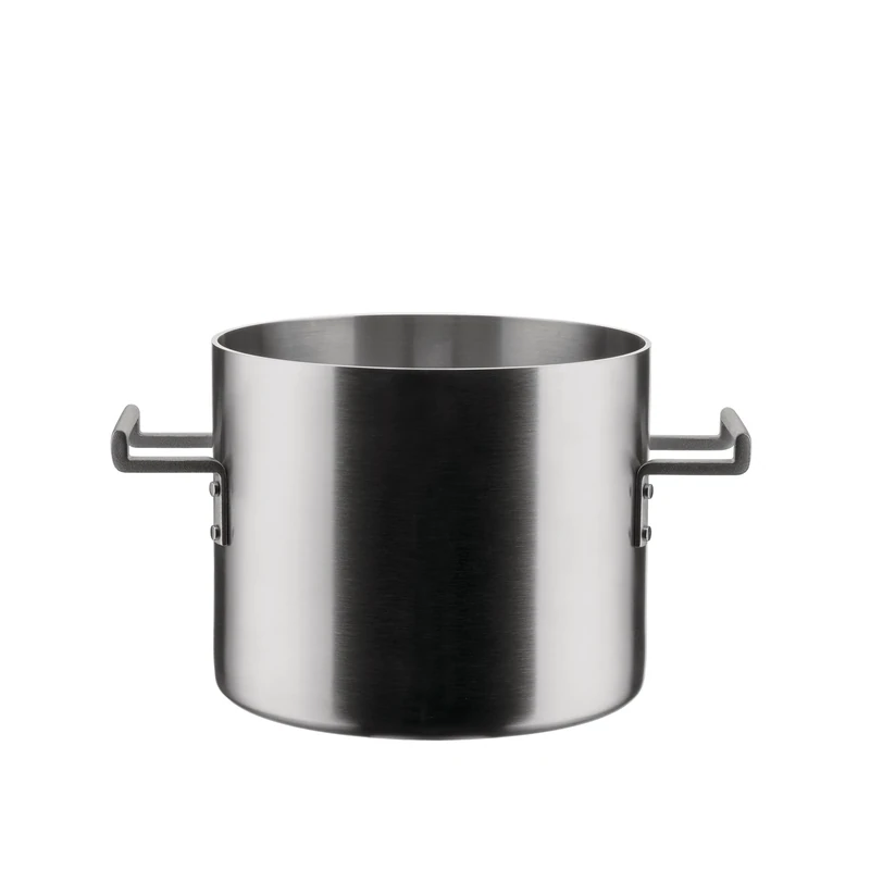 Alessi Convivio DC100/20 - Design Pot in Multiply, Suitable for Induction, Stainless Steel and PVD with Magnetic Steel Bottom, 20 cm, Mat