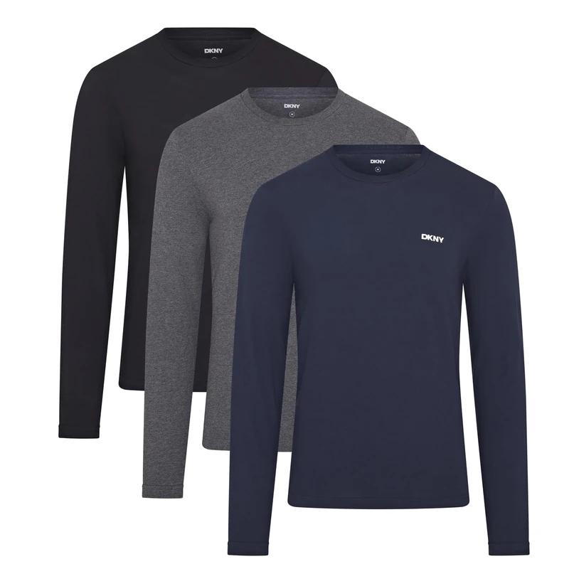 DKNY Mens Warriors T-Shirt, Navy/Charcoal/Black, S UK