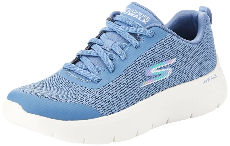 Skechers Women's Go Walk Flex Viva Sneaker, Blue Textile/Trim, 4 UK
