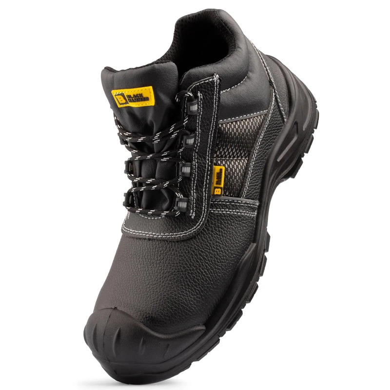 Black Hammer Men's Composite Toe Safety Boots Metal Free Work Shoes Waterproof with Memory Foam Insoles Ideal for Warehouse Outdoor & Indoor Use Perfect for Trade and Professionals Stan (8 UK)
