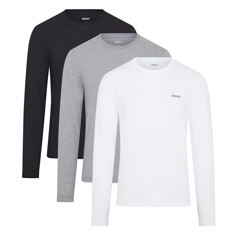 DKNY Mens Warriors T-Shirt, Black/White/Grey, S UK