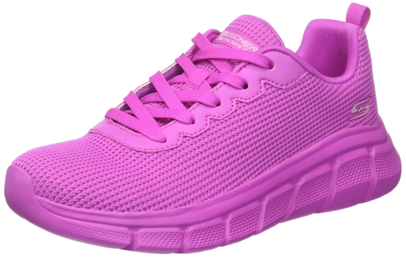 Skechers Women's Bobs B Flex Visionary Essence Sneaker, Hot Pink Knit/Trim, 3 UK