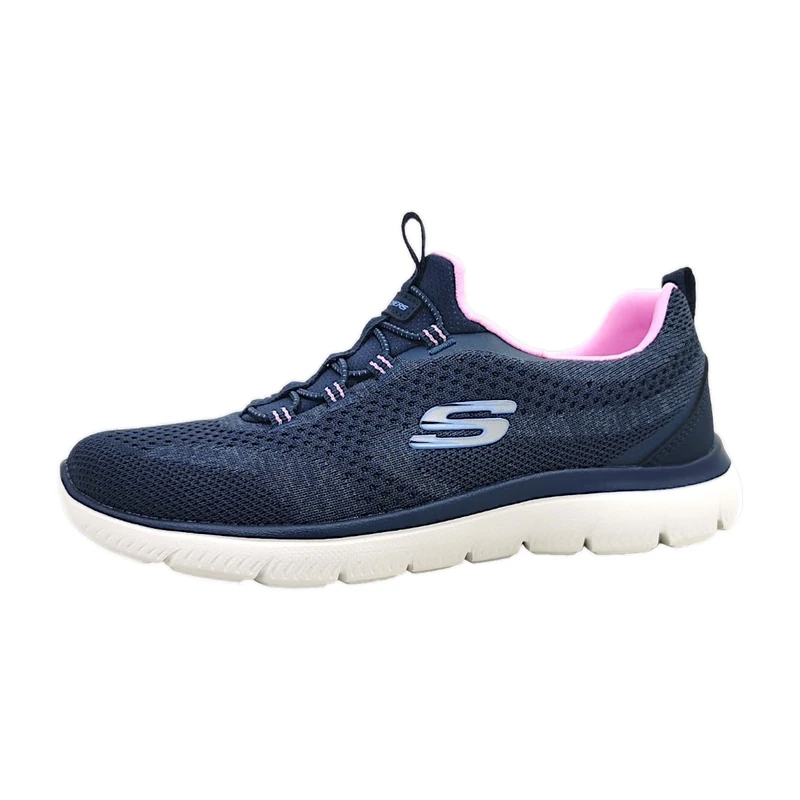 Skechers Women's Summits New Nature Trainers, Navy Knit/Pink & Periwinkle Trim, 7.5 UK