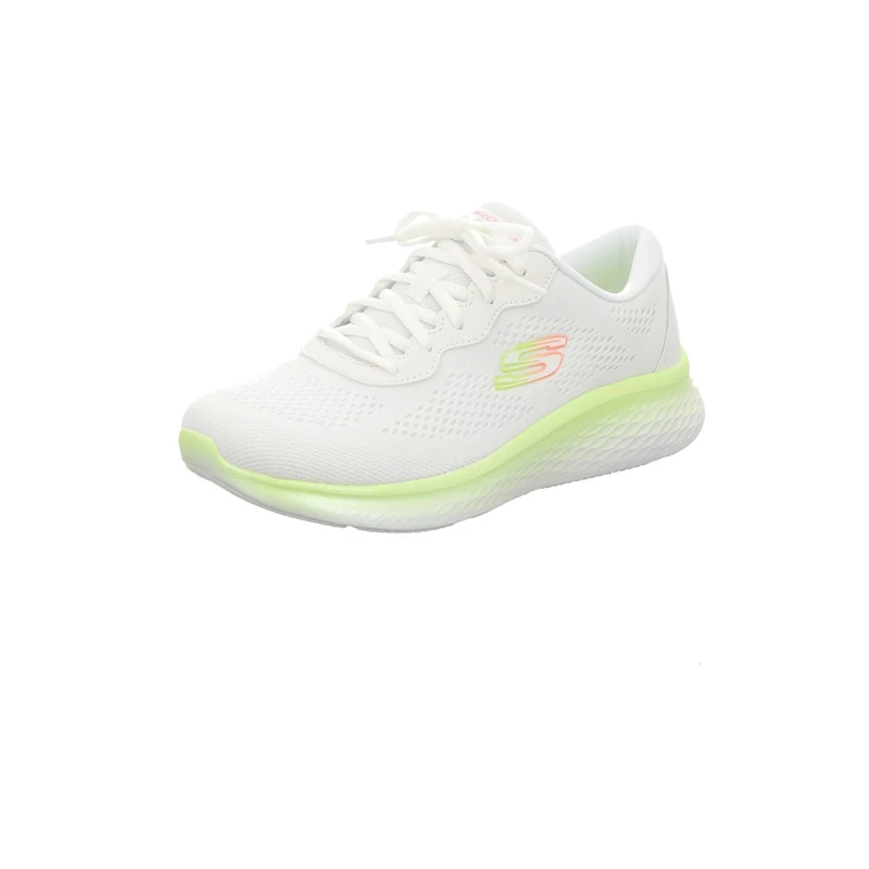 Skechers Women's Skech-Lite Pro Stunning Steps Sneaker, White Mesh/Lime Trim, 6 UK