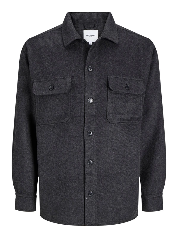 JACK&JONES PLUS Men's Jjebradley Ollie Overshirt Ls Noos Pls Shirt Jacket, black, XXXXXL
