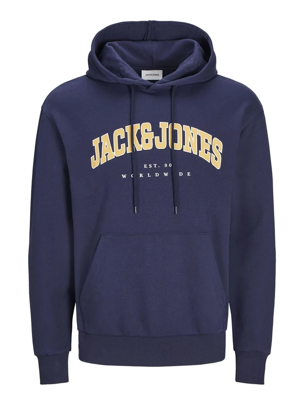 JACK & JONES Men's Jjecaleb Varsity Sweat Hood Noos Sweatshirt, Blazer Navy, XL