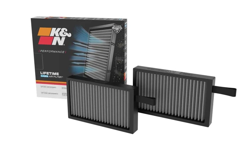 K&N Cabin Air Filter (2 pieces) compatible with Tesla (VF3023), White