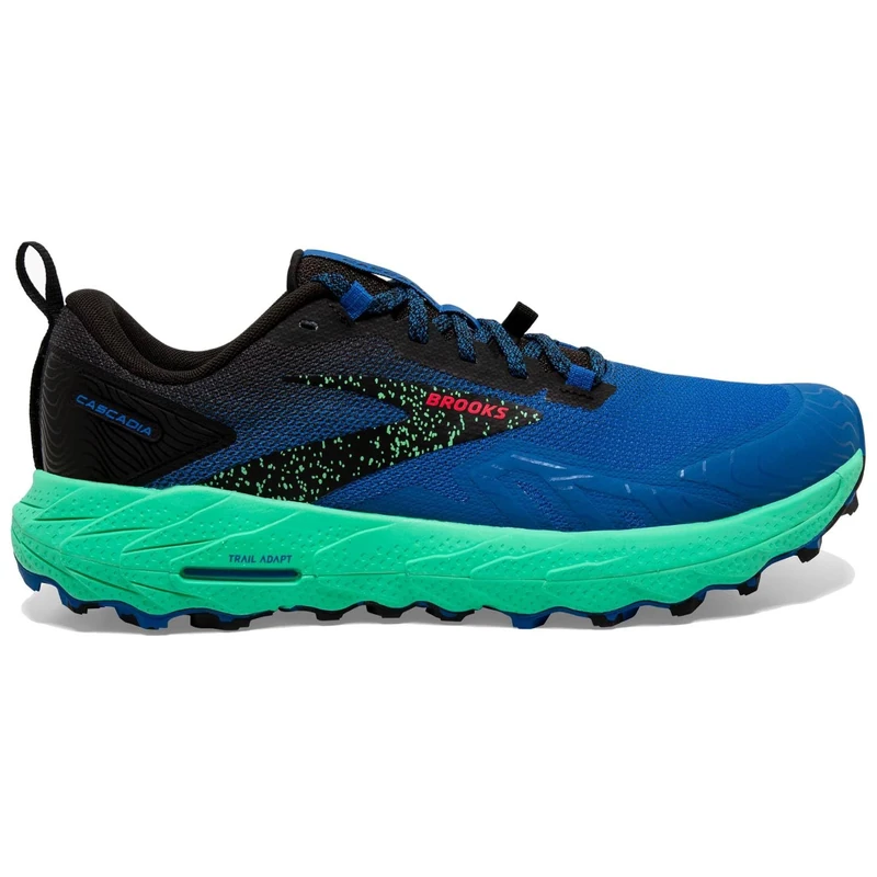 Brooks Cascadia 17 Men's Trail Running Shoes, Victoria Blue/Black/Spring Bud - 10.5 UK