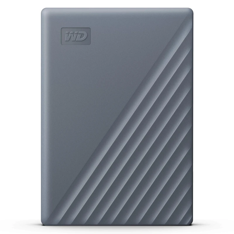 WD 5TB My Passport Works with USB-C, portable external hard drive, USB 3.2 Gen 1, software for device management, backup, password protection, Works with PC, Mac, Chromebook, Gaming Consoles, Grey