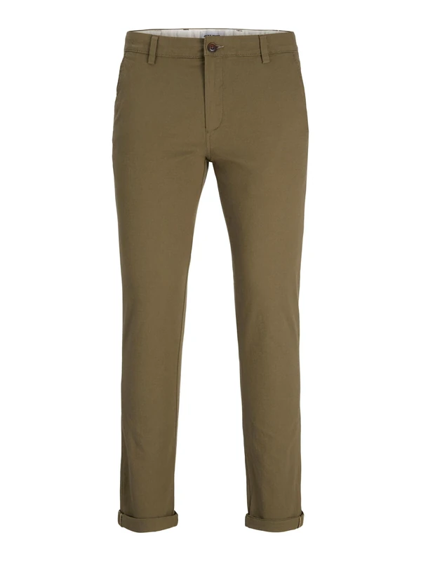 JACK & JONES Male Chino Trousers Slim Fit Chino Trousers, Olive Night, 28 W/ 30 L