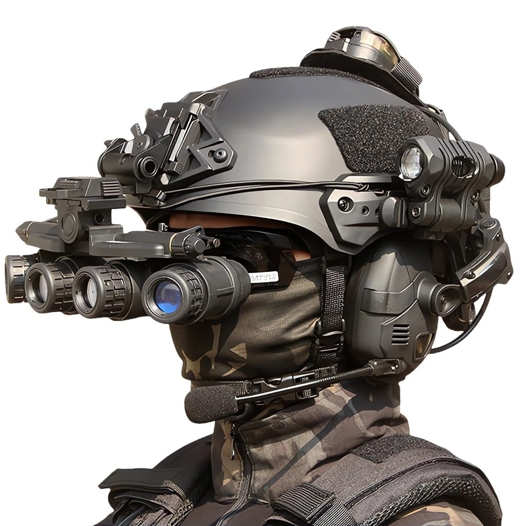 KLYso Tactical Airsoft Fast Helmet Telescope Model Tactical Headset Set And 3 ColorsGoggles， For Paintball Military Outdoor CS Game Shooting (Color : BK6)