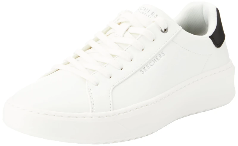 Skechers Men's Court Break Suit Sneaker Sneaker, White Duraleather, 7 UK