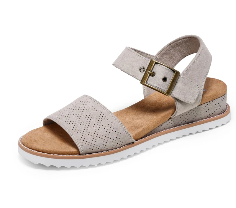 Skechers Women's Desert Kiss Serendipitous Sandals, Taupe Microfiber, 8 UK