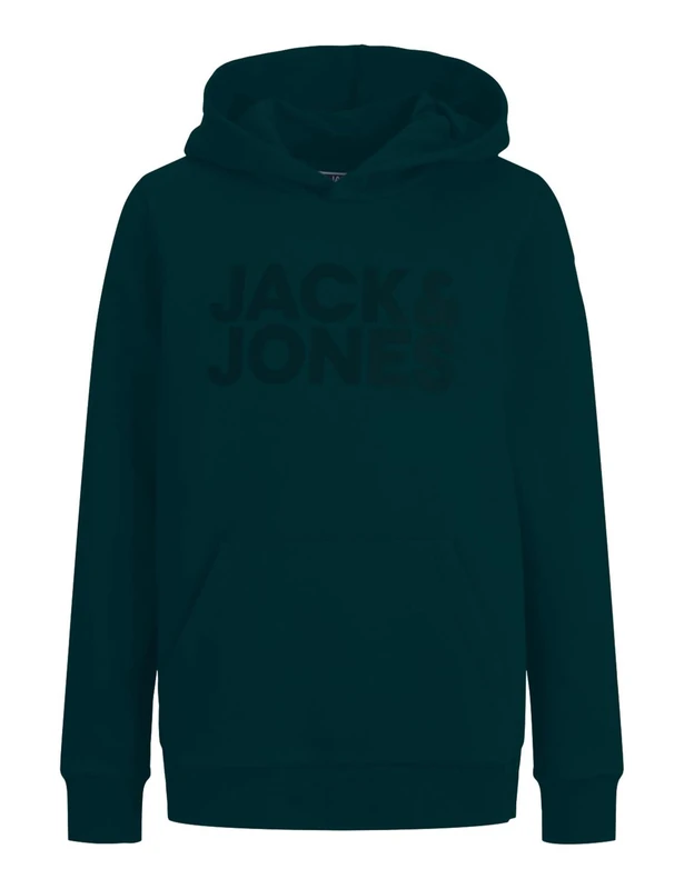 JACK&JONES JUNIOR JJECORP Logo Sweat Hood Noos JNR, Deep Teal/Fit:large Print/W. Deep Teal, 16 Years - Image 1