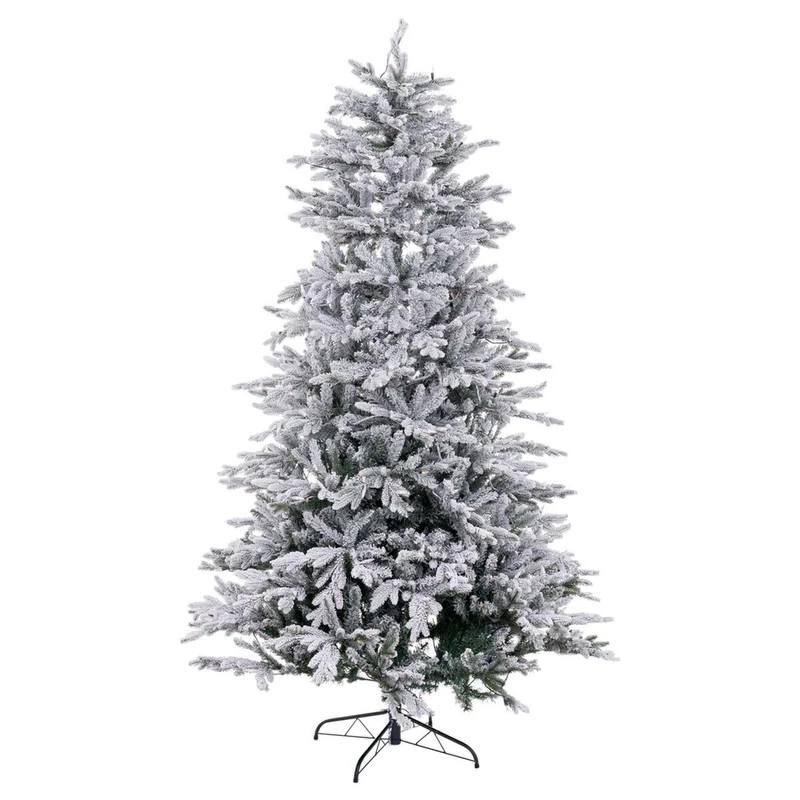 BigBuy Christmas Christmas Tree White Green PVC Metal Polyethylene Snowy 210 cm