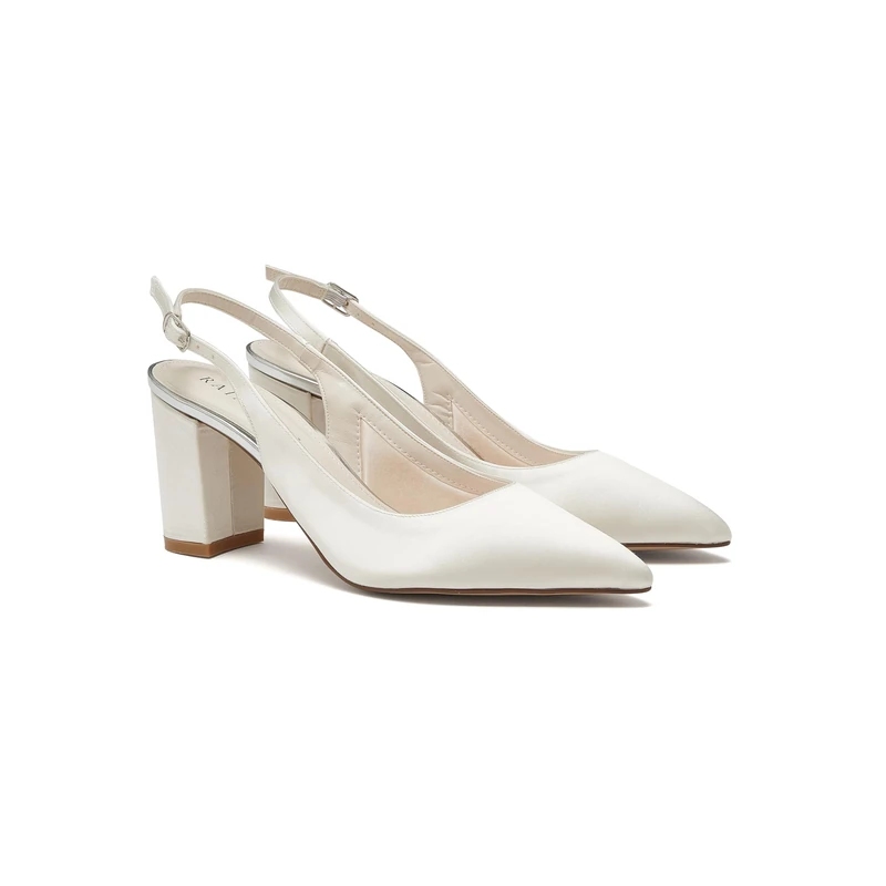 Rainbow Club Faith Ivory Wide Fit Wedding Slingbacks, 4