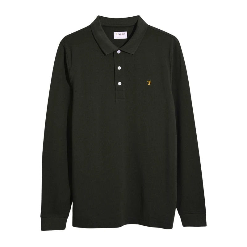 Farah Men's BLANES LS Polo, Evergreen, S