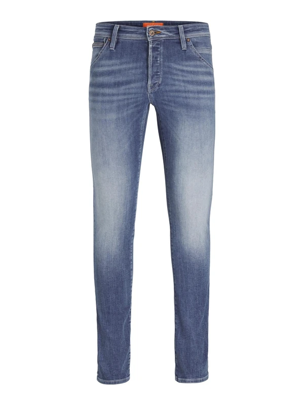 JACK & JONES Mens Slim Fit Stretch Jeans Low Rise Denim Pants for Men UK, Blue Denim Colour, Size: 36W / 32L